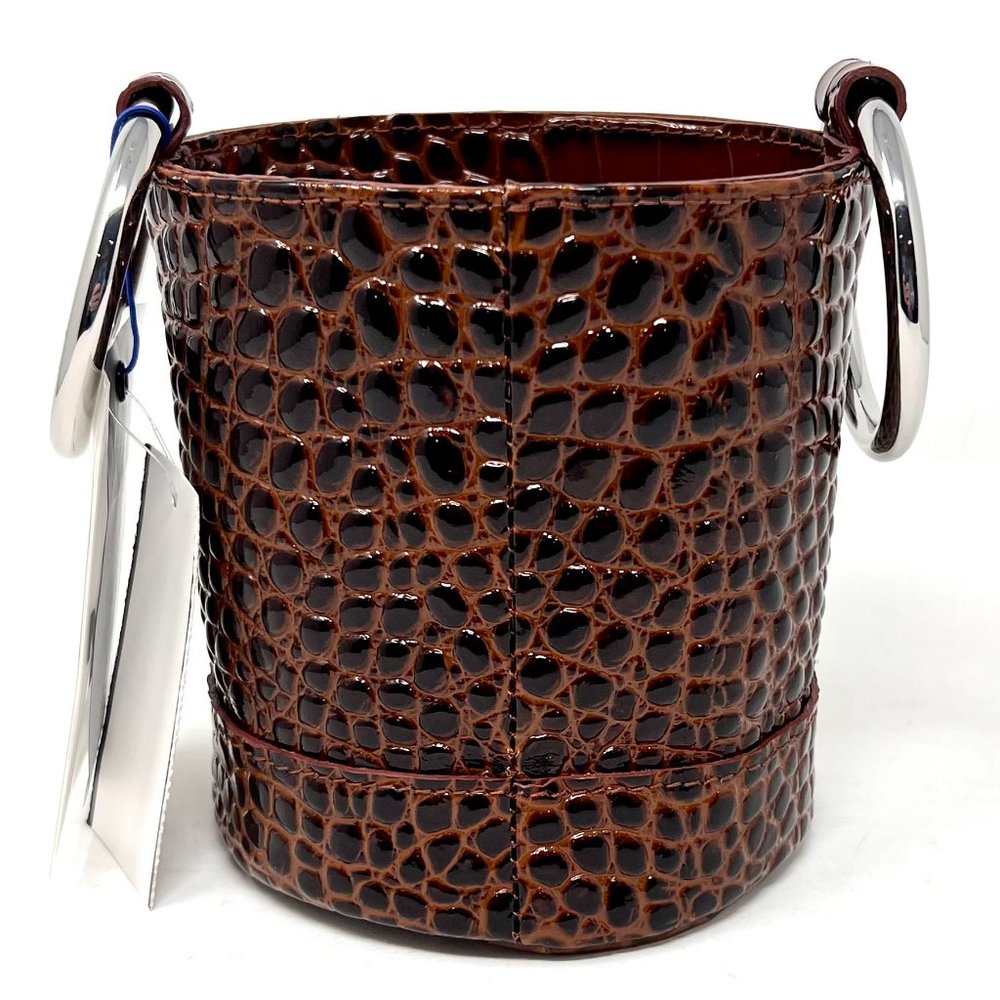 SIMON MILLER Bonsai 15 Bucket Top Handle Brown Leather Women's Handbag